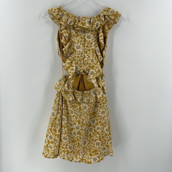 NWT Kallie Cutout Floral Ruffle Mini Dress 100% Cotton Sleeveless Medium - Picture 8 of 13